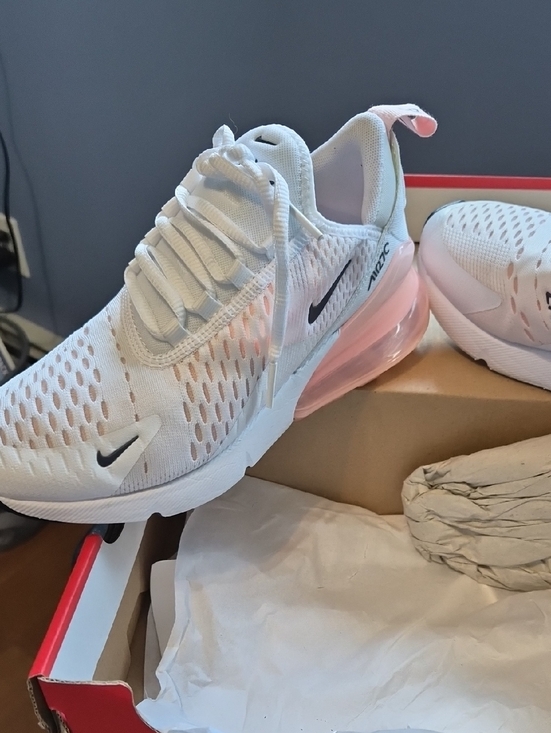 Nike Shoes - Nike Women’s Moto 2K Air270 White Sneakers with Pink Air Heel